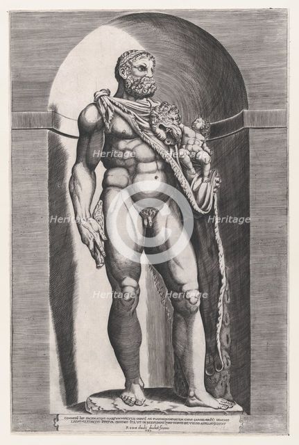 Speculum Romanae Magnificentiae: Emperor Commodus as Hercules, 1582., 1582. Creator: Attributed to Jacob(us) Bos.