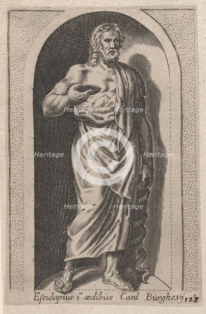 Speculum Romanae Magnificentiae: Esculapius (Esculapius in aedibus Card. Burghesij..., 16th century. Creator: Anon.