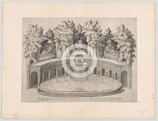 Speculum Romanae Magnificentiae: Fountain and Gardens of the Villa d'Este at Tivoli, 1575., 1575. Creator: Etienne Duperac.