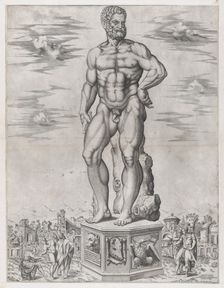 Speculum Romanae Magnificentiae: Hercules Colossus at Padua (L'Ercole di casa Benavides a ..., 1553. Creator: Anon