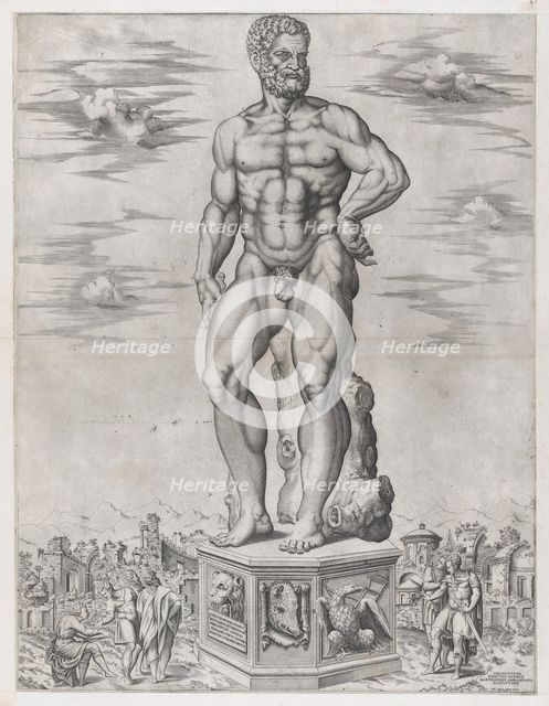 Speculum Romanae Magnificentiae: Hercules Colossus at Padua (L'Ercole di casa Benavides a ..., 1553. Creator: Anon.