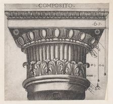 Speculum Romanae Magnificentiae: Ionic capital, ca. 1537., ca. 1537. Creator: Master GA