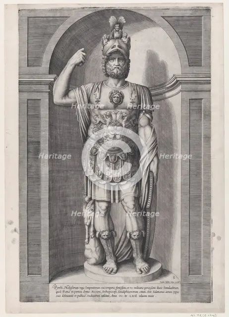 Speculum Romanae Magnificentiae: King Pyrrhus, 1562., 1562. Creator: Jacob Bos.