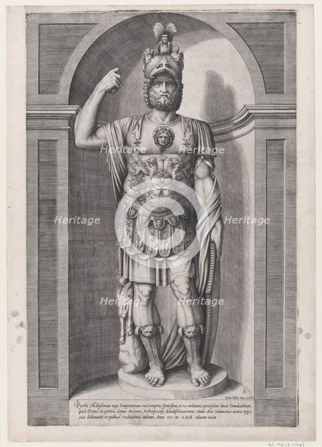 Speculum Romanae Magnificentiae: King Pyrrhus, 1562., 1562. Creator: Jacob Bos.