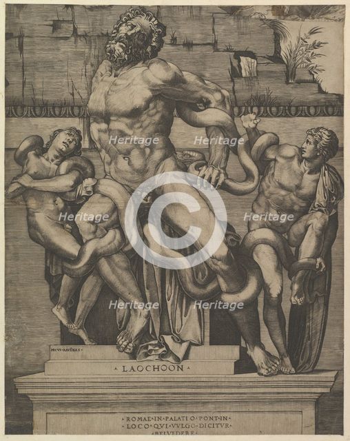 Speculum Romanae Magnificentiae: Laocoon, 16th century. Creator: Marco Dente.