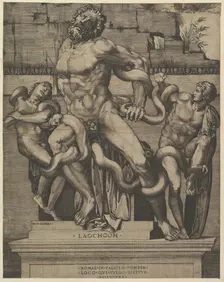 Speculum Romanae Magnificentiae: Laocoon, 16th century. Creator: Marco Dente