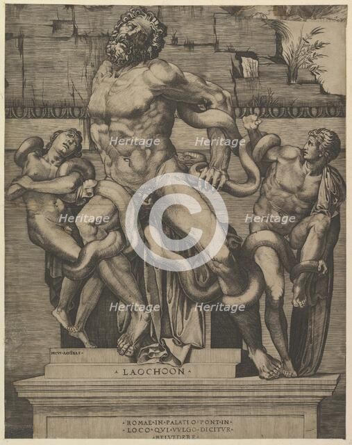 Speculum Romanae Magnificentiae: Laocoon, 16th century. Creator: Marco Dente.