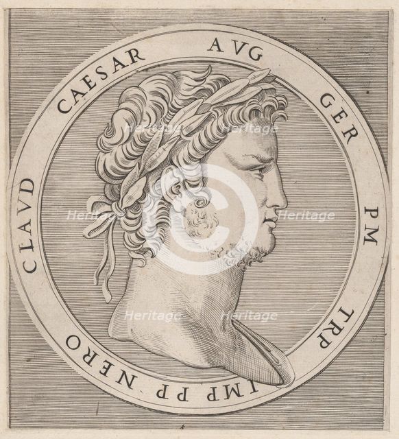 Speculum Romanae Magnificentiae: Nero, from The Twelve Caesars, ca. 1500-1534., ca. 1500-1534. Creator: Marcantonio Raimondi.