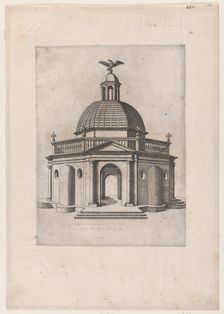 Speculum Romanae Magnificentiae: Octagonal Temple with a dome, surmounted by a dom..., 16th century. Creator: Anon