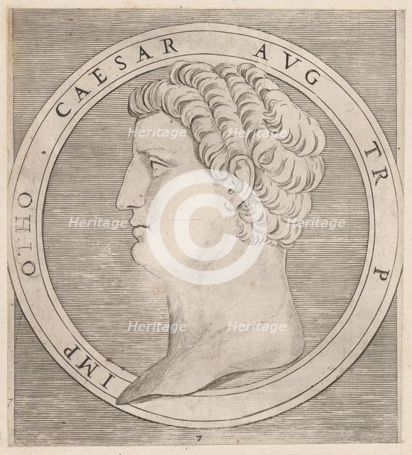 Speculum Romanae Magnificentiae: Otho, from The Twelve Caesars, ca. 1500-1534., ca. 1500-1534. Creator: Marcantonio Raimondi.