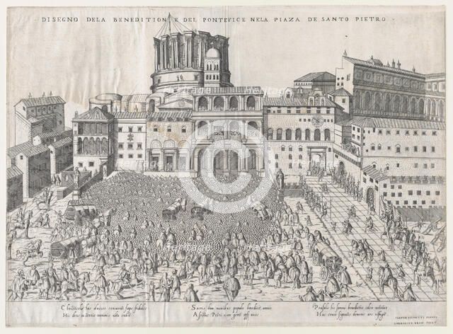 Speculum Romanae Magnificentiae: Papal Benediction, late 16th century., late 16th century. Creator: Giovanni Ambrogio Brambilla.