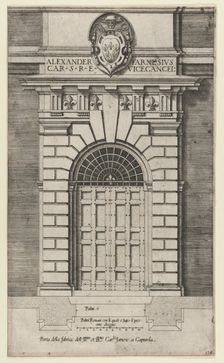 Speculum Romanae Magnificentiae: Porta della fabrica of the Farnese Palace, Caprar..., 16th century. Creator: Anon
