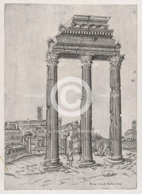 Speculum Romanae Magnificentiae: Portico of the Temple of Julius, 16th century., 16th century. Creator: Anon.