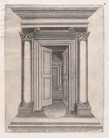 Speculum Romanae Magnificentiae: Portico of the Temple of Romulus, 16th century., 16th century. Creator: Anon