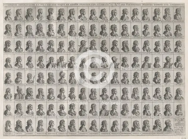 Speculum Romanae Magnificentiae: Portraits of the Emperors from Julius Caesar to Rudolf II..., 1582. Creator: Giovanni Ambrogio Brambilla.