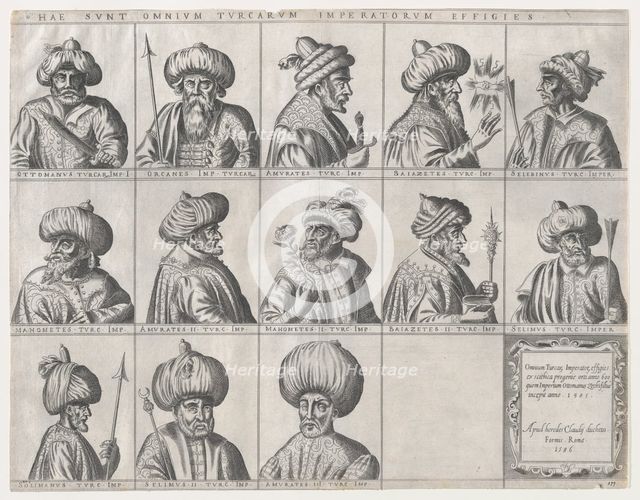 Speculum Romanae Magnificentiae: Portraits of Turkish Sultans, late 16th century., late 16th century Creator: Anon.