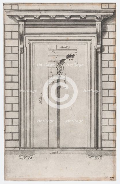 Speculum Romanae Magnificentiae: Plan of a doorway, 16th century., 16th century. Creator: Anon.