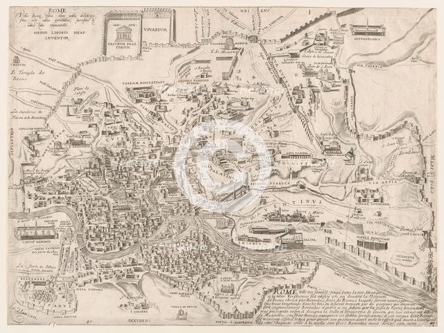Speculum Romanae Magnificentiae: Plan of Ancient Rome, 16th century., 16th century. Creator: Pirro Ligorio.