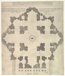 Speculum Romanae Magnificentiae: Plan of St. Peter's, 1569. Creator: Etienne Duperac