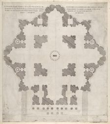 Speculum Romanae Magnificentiae: Plan of St. Peter's, 1569. Creator: Etienne Duperac