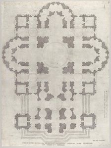 Speculum Romanae Magnificentiae: Plan of St. Peter's, 1549. Creator: Unknown