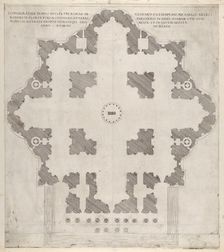 Speculum Romanae Magnificentiae: Plan of St. Peter's, 1569. Creator: Etienne Duperac