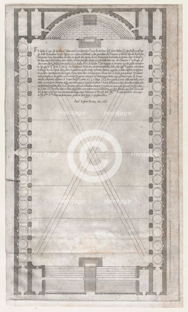 Speculum Romanae Magnificentiae: Plan of the Vatican Teatro, in which the Vatican Tourname..., 1565. Creator: Anon.
