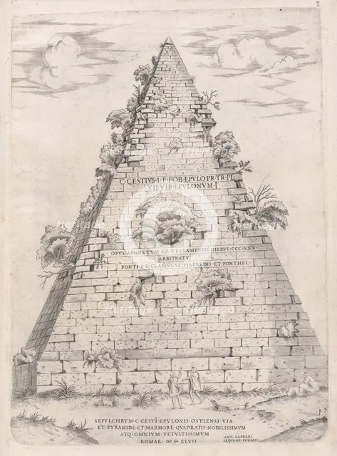 Speculum Romanae Magnificentiae: Pyramid of Caius Cestius, 1547., 1547. Creator: Anon.