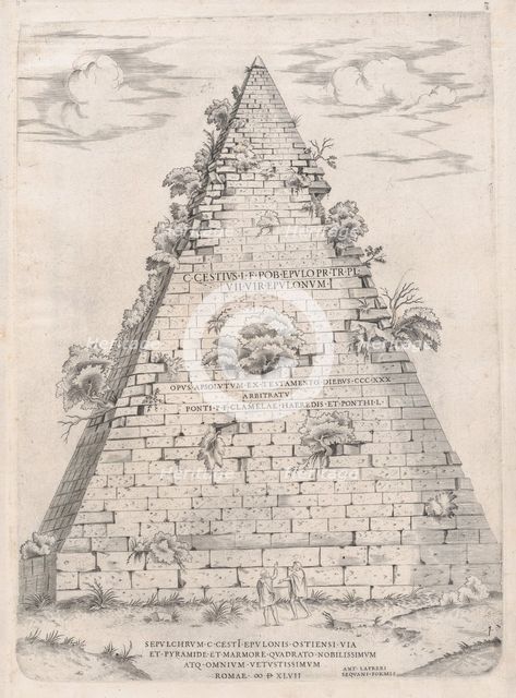 Speculum Romanae Magnificentiae: Pyramid of Caius Cestius, 1547., 1547. Creator: Anon.