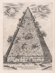 Speculum Romanae Magnificentiae: Pyramid of Caius Cestius, 1582., 1582. Creator: Giovanni Ambrogio Brambilla