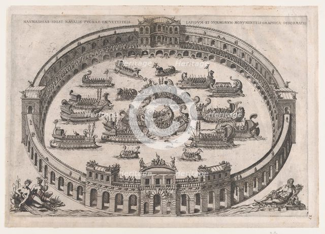 Speculum Romanae Magnificentiae: Roman Naval Battle, 16th century., 16th century. Creator: Anon.