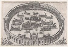 Speculum Romanae Magnificentiae: Roman Naval Battle, late 16th century., late 16th century. Creator: Anon