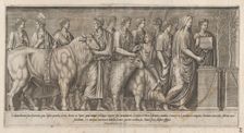 Speculum Romanae Magnificentiae: Sacrifice on the Campus Martius, 1553., 1553. Creator: Anon