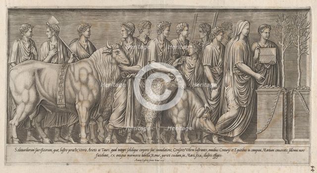 Speculum Romanae Magnificentiae: Sacrifice on the Campus Martius, 1553., 1553. Creator: Anon.