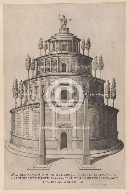 Speculum Romanae Magnificentiae: Sepulchre of Augustus, 1575., 1575. Creator: Etienne Duperac.