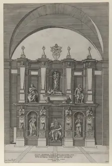 Speculum Romanae Magnificentiae: Sepulchre of Julius II, 1582., 1582. Creator: Giovanni Ambrogio Brambilla