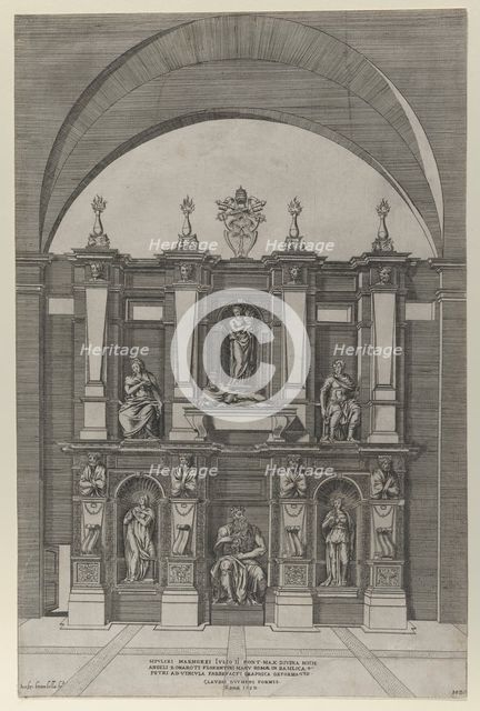 Speculum Romanae Magnificentiae: Sepulchre of Julius II, 1582., 1582. Creator: Giovanni Ambrogio Brambilla.