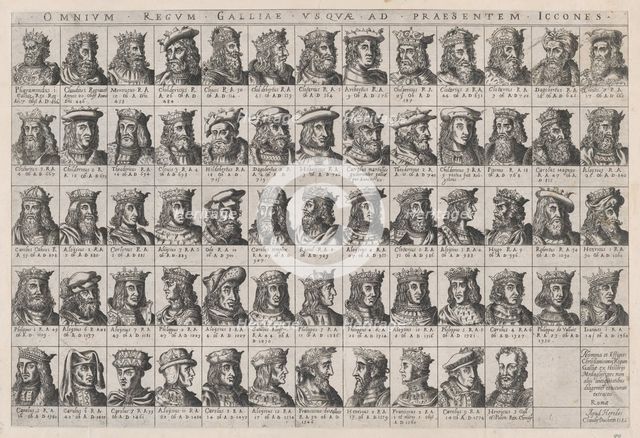 Speculum Romanae Magnificentiae: Small Portraits of the French Kings from Pharamond to Hen..., 1586. Creator: Anon.