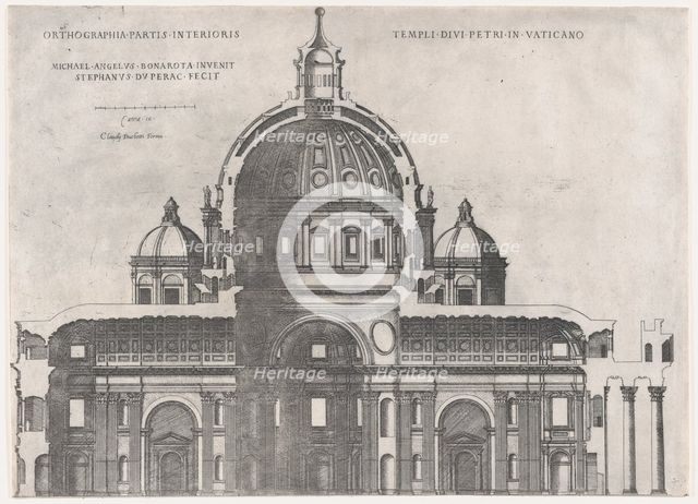 Speculum Romanae Magnificentiae: St. Peter's, 16th century., 16th century. Creator: Etienne Duperac.
