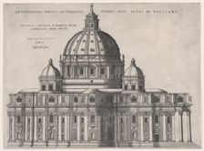 Speculum Romanae Magnificentiae: St. Peter's, 16th century., 16th century. Creator: Giovanni Ambrogio Brambilla