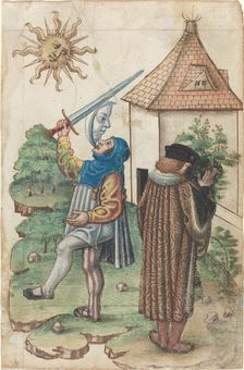 Speak Not Against the Sun and "Do Not Make Water Facing the Sun" [fol. 39 recto], c. 1512/1515. Creator: Unknown