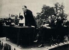 Speaking at Enfield Munitions Works, 1917 1945. Creator: Unknown