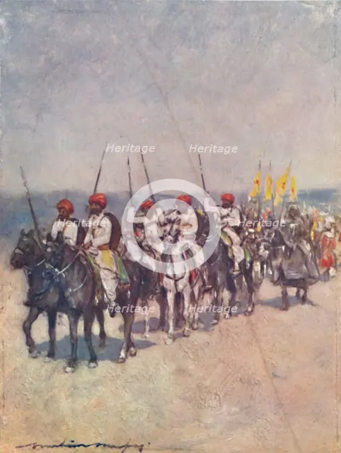 'Spear-bearers from Cutch', 1903. Artist: Mortimer L Menpes.