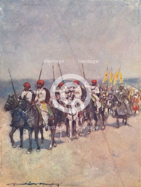 'Spear-bearers from Cutch', 1903. Artist: Mortimer L Menpes.