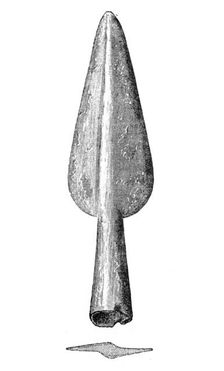 Spearhead from Homblières, Aisne, France, 1893
