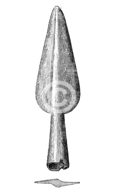 Spearhead from Homblières, Aisne, France, 1893. Artist: Unknown