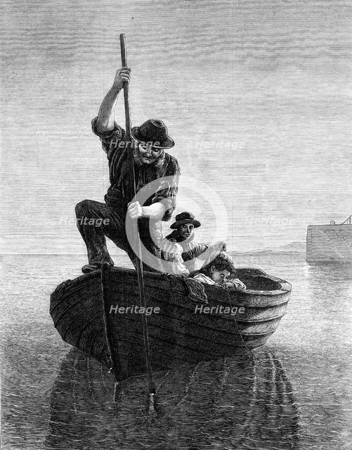 "Spearing Flounders," by H. MacCallum, 1871. Creator: Unknown.