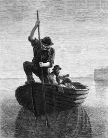 "Spearing Flounders," by H. MacCallum, 1871. Creator: Unknown
