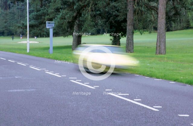 Speed Camera and road markings. Artist: Unknown.