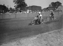 Speedway race at Lea Bridge Stadium, Leyton, London, 1928. Artist: Bill Brunell